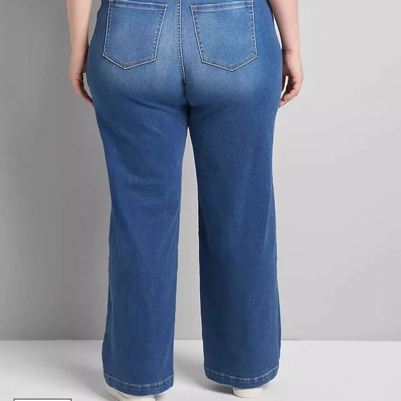 Lane Bryant Stretchy Wide Leg Jeans Plus 28 NWT - Picture 2 of 8